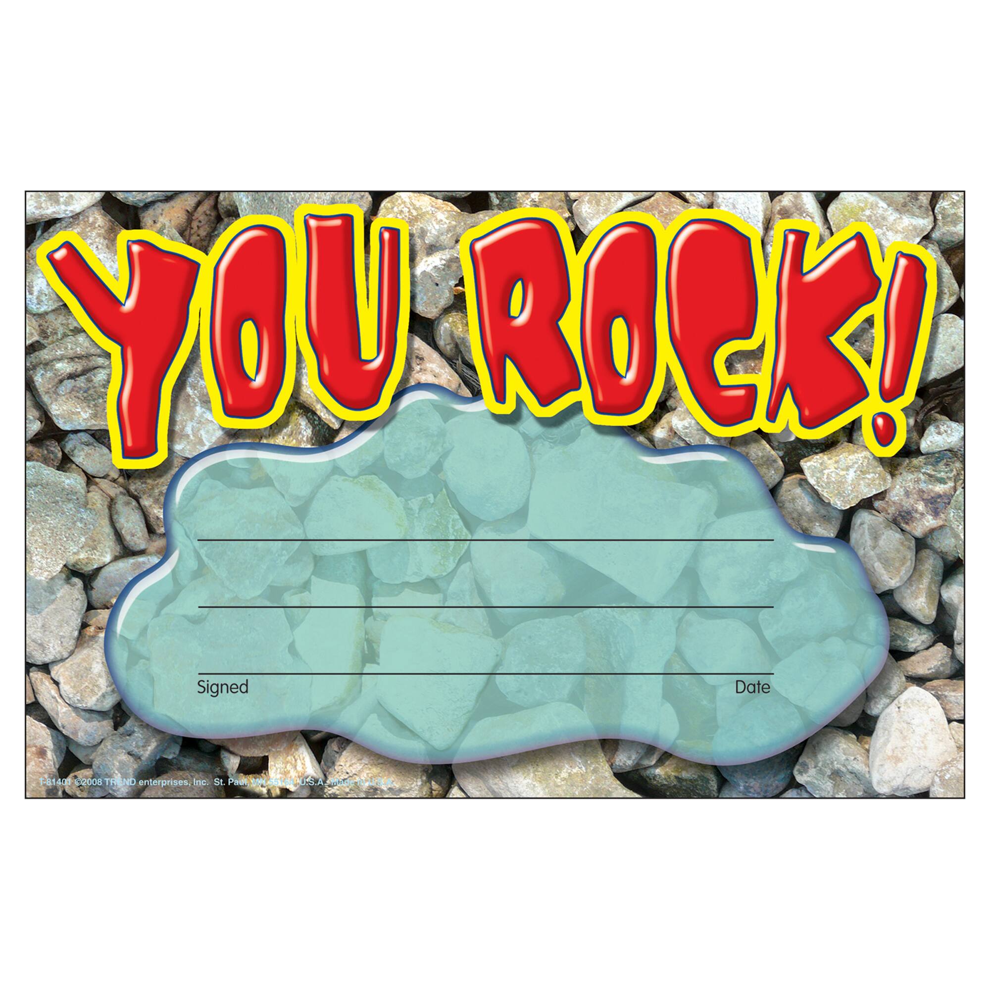 Trend Enterprises® You Rock! Recognition Awards, 6 Packs of 30